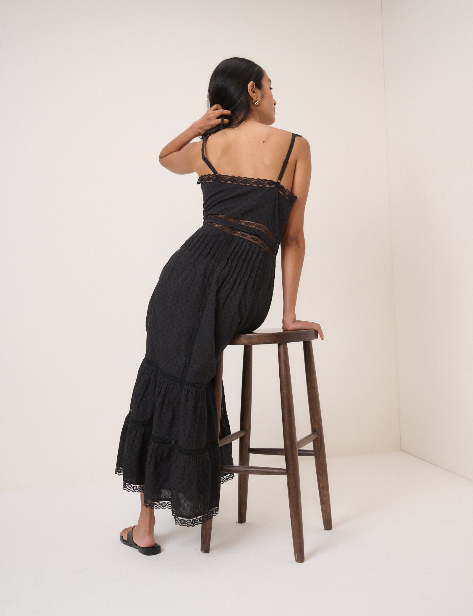 Black Tiered Lennox Midi Dress