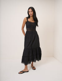 Black Tiered Lennox Midi Dress