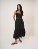 Black Tiered Lennox Midi Dress