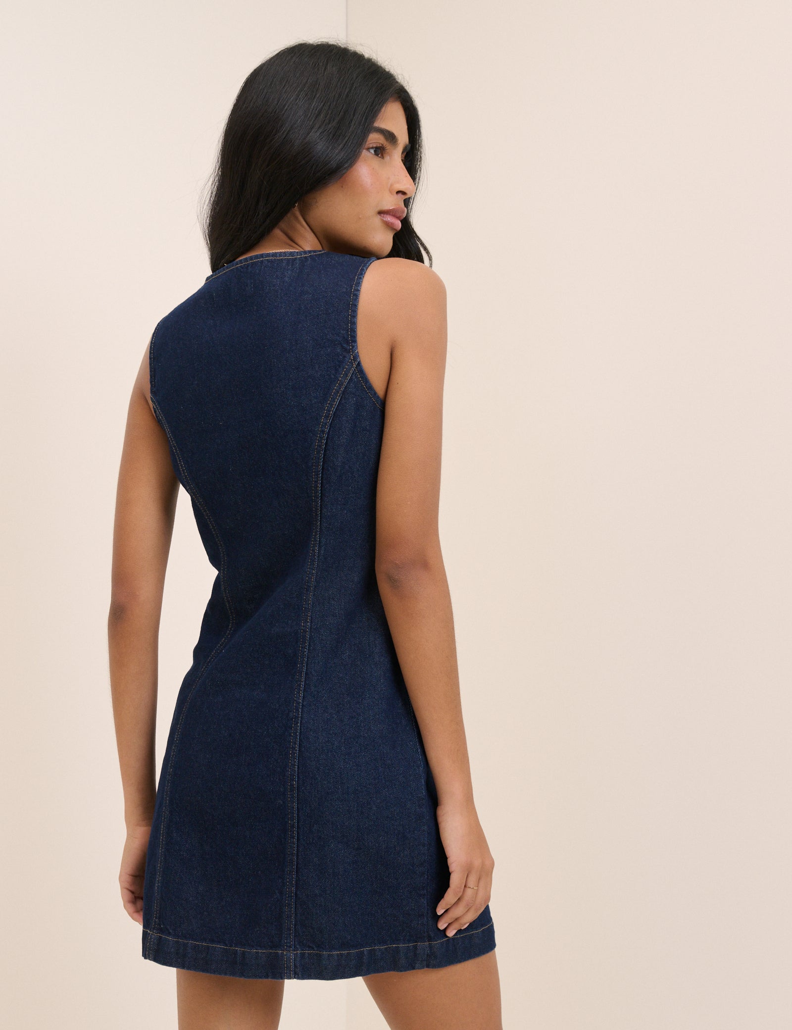 denim find me now mini dress Downtown Denim Mini (Medium Wash)