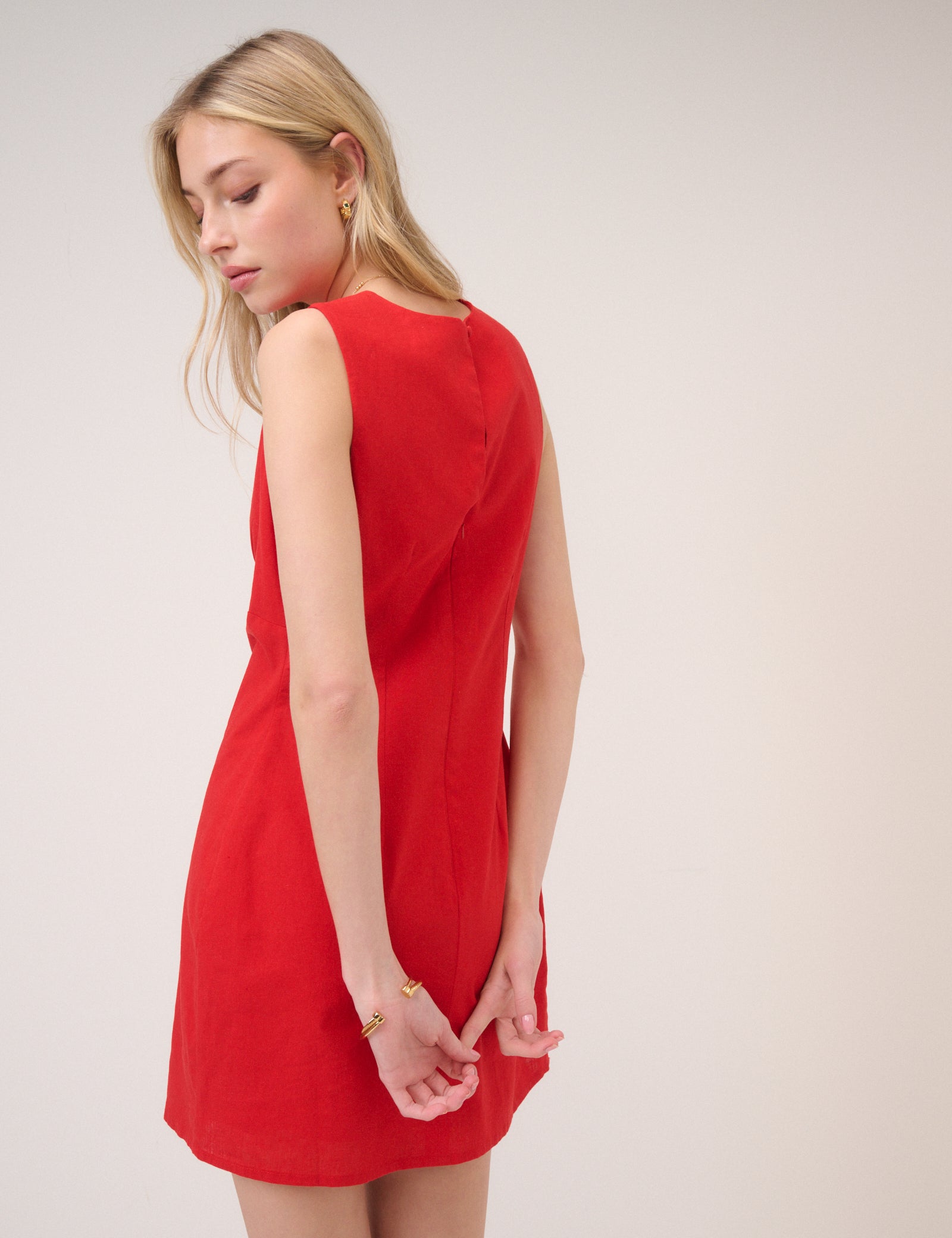 Red Sleeveless Vicky Mini Dress Red Sleeveless Vicky Mini Dress