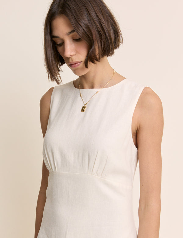 Ivory Sleeveless Vicky Mini Dress
