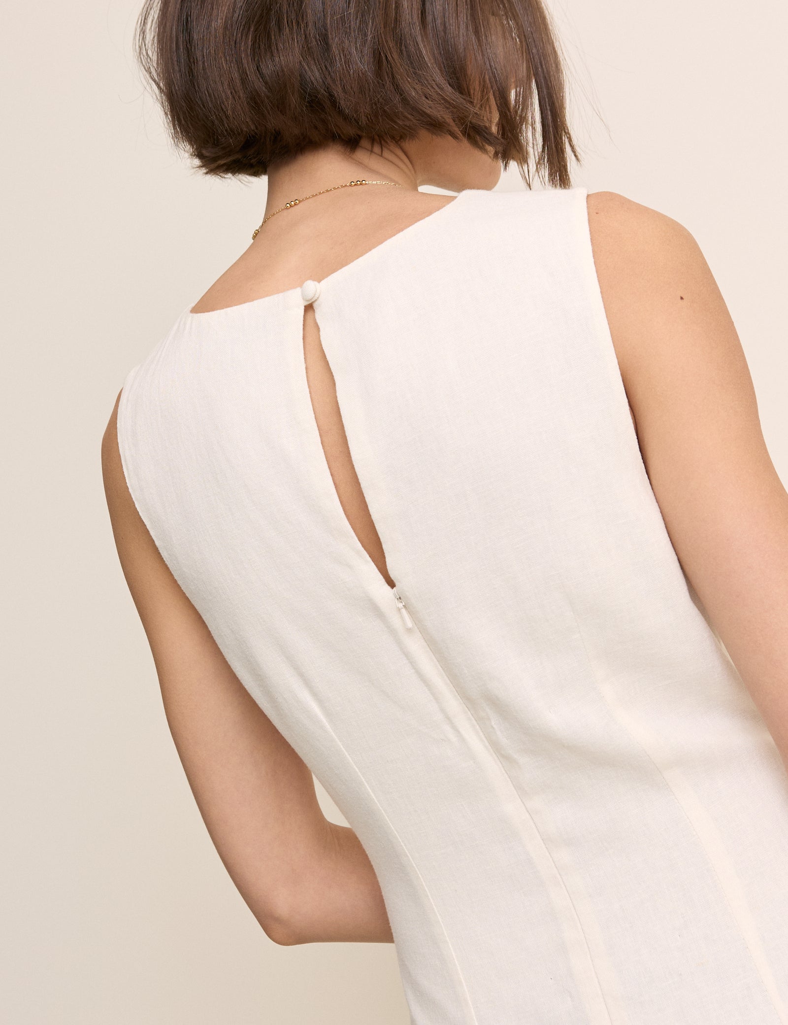 Ivory Sleeveless Vicky Mini Dress