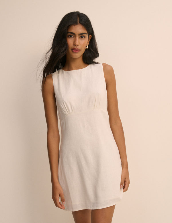 Ivory Sleeveless Vicky Mini Dress