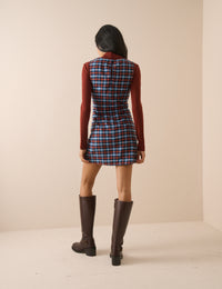 Blue and Red Gingham Vicky Mini Dress