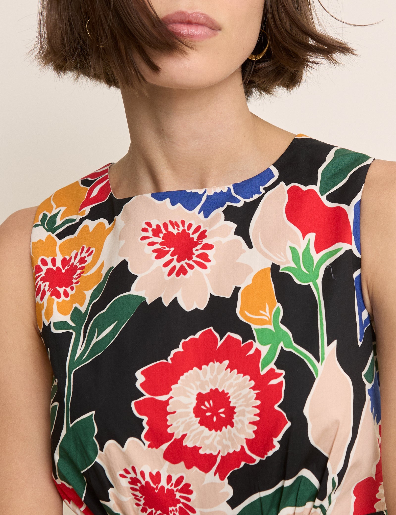 Multi-Coloured Floral Sleeveless Vicky Mini Dress