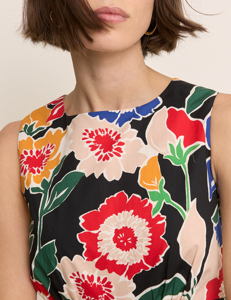 Multi-Coloured Floral Sleeveless Vicky Mini Dress