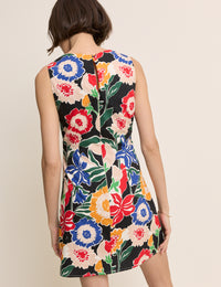 Multi-Coloured Floral Sleeveless Vicky Mini Dress