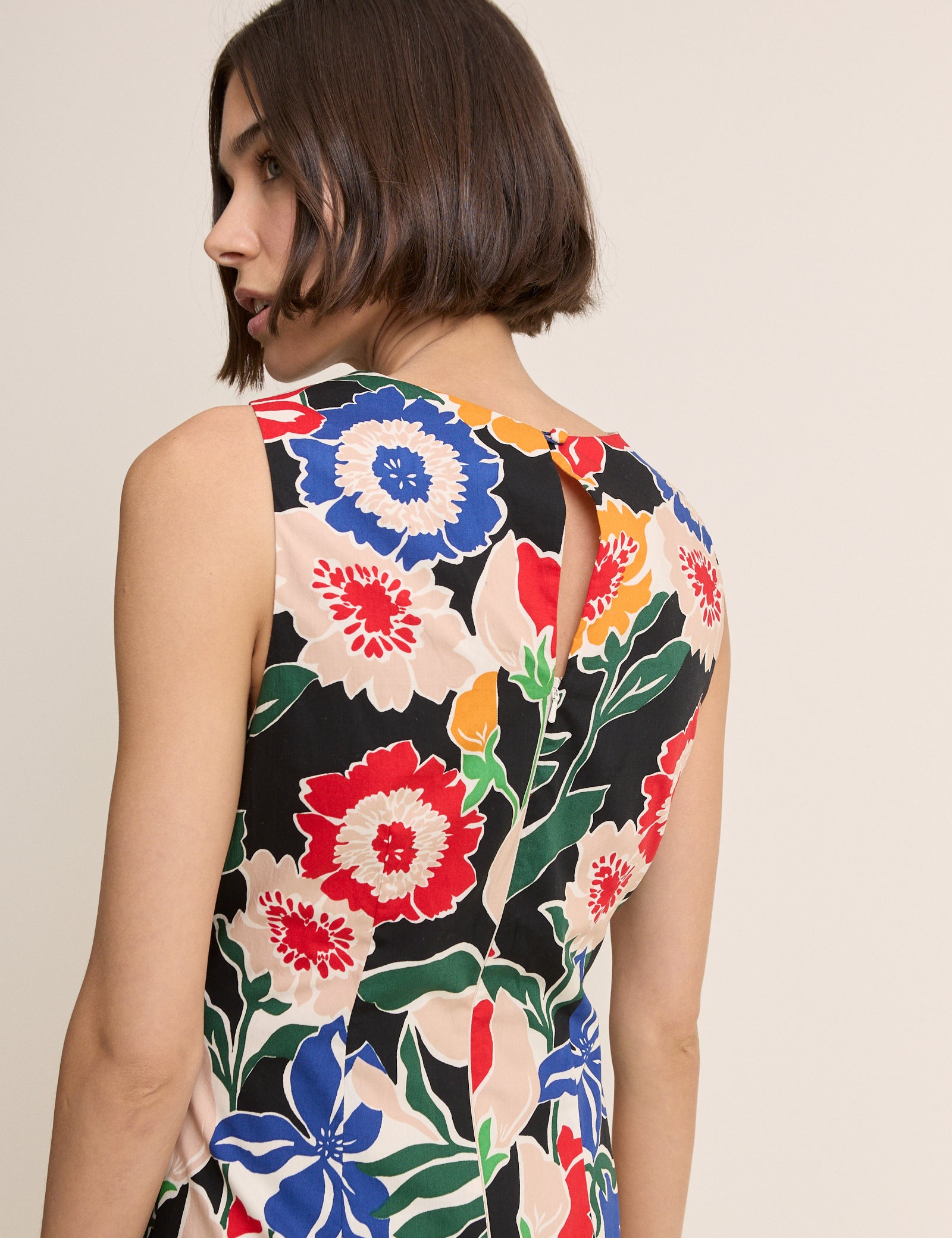 Multi-Coloured Floral Sleeveless Vicky Mini Dress