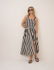 Black Striped Swing Top