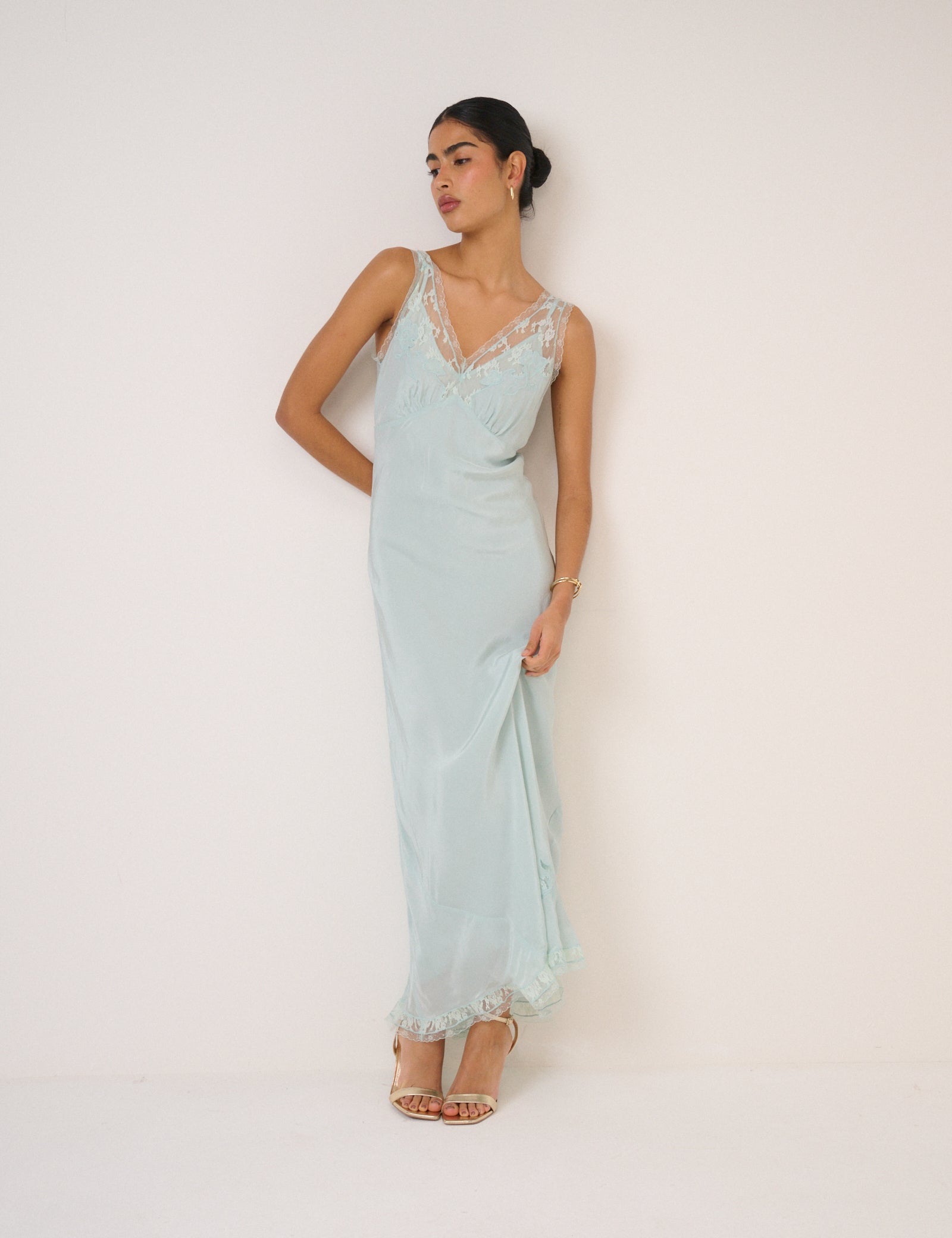 Blue Lace Lenora Midi Dress