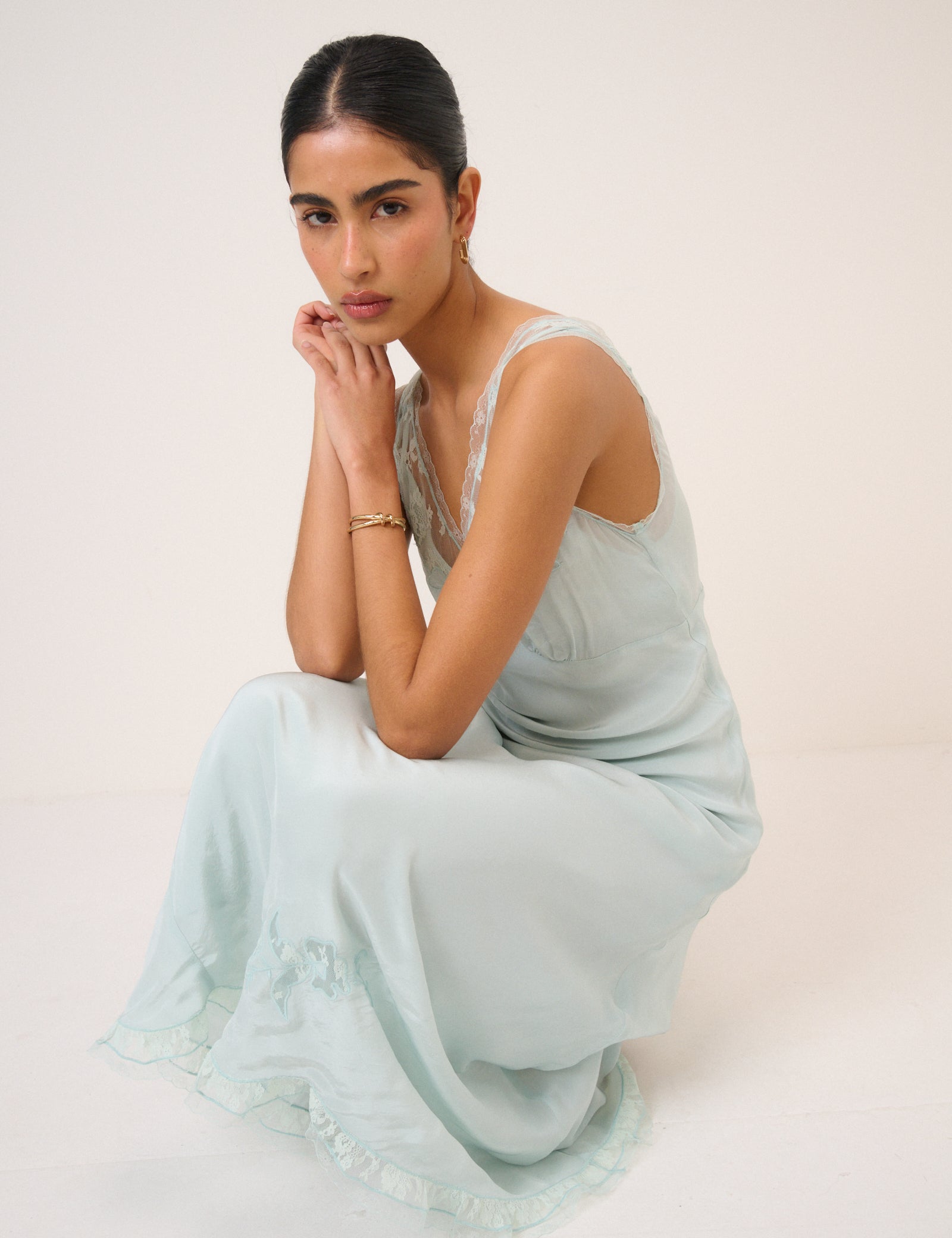 Blue Lace Lenora Midi Dress