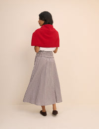 Black and Blue Check Shirred Ronda Skirt