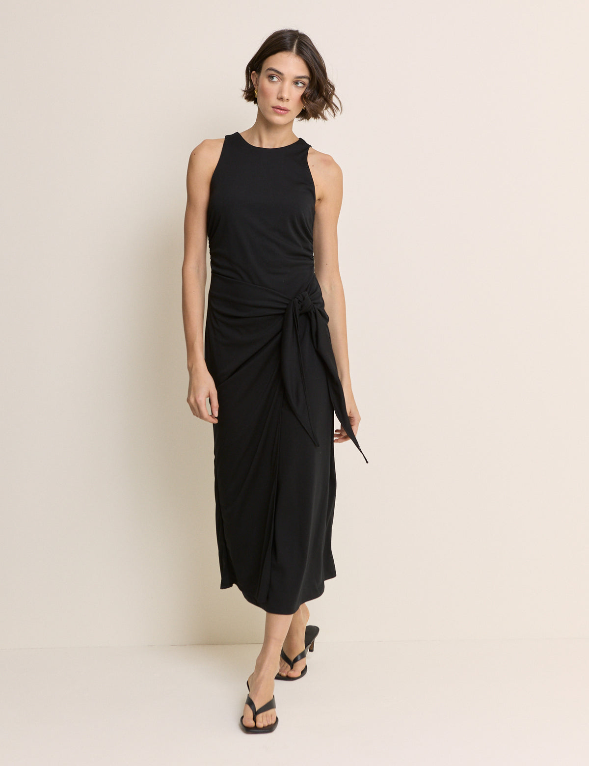Black Tie Detail Harper Midi Dress