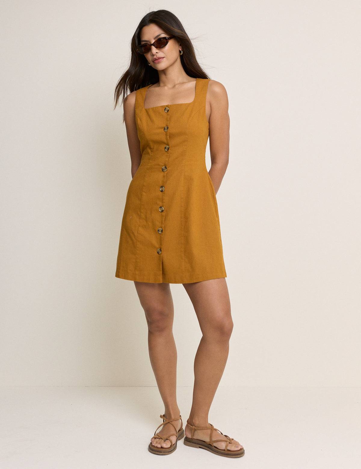 yellow square neck dress Buy Women's Dresses Embellished Online Luxe woven satin shapes this sweet little dress with a classic square neckline Vkekieo Maxi Dress for Women