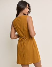 Mustard Yellow Square Neck Rosie Mini Dress