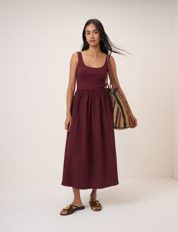 Burgundy Colorado Midi Dress