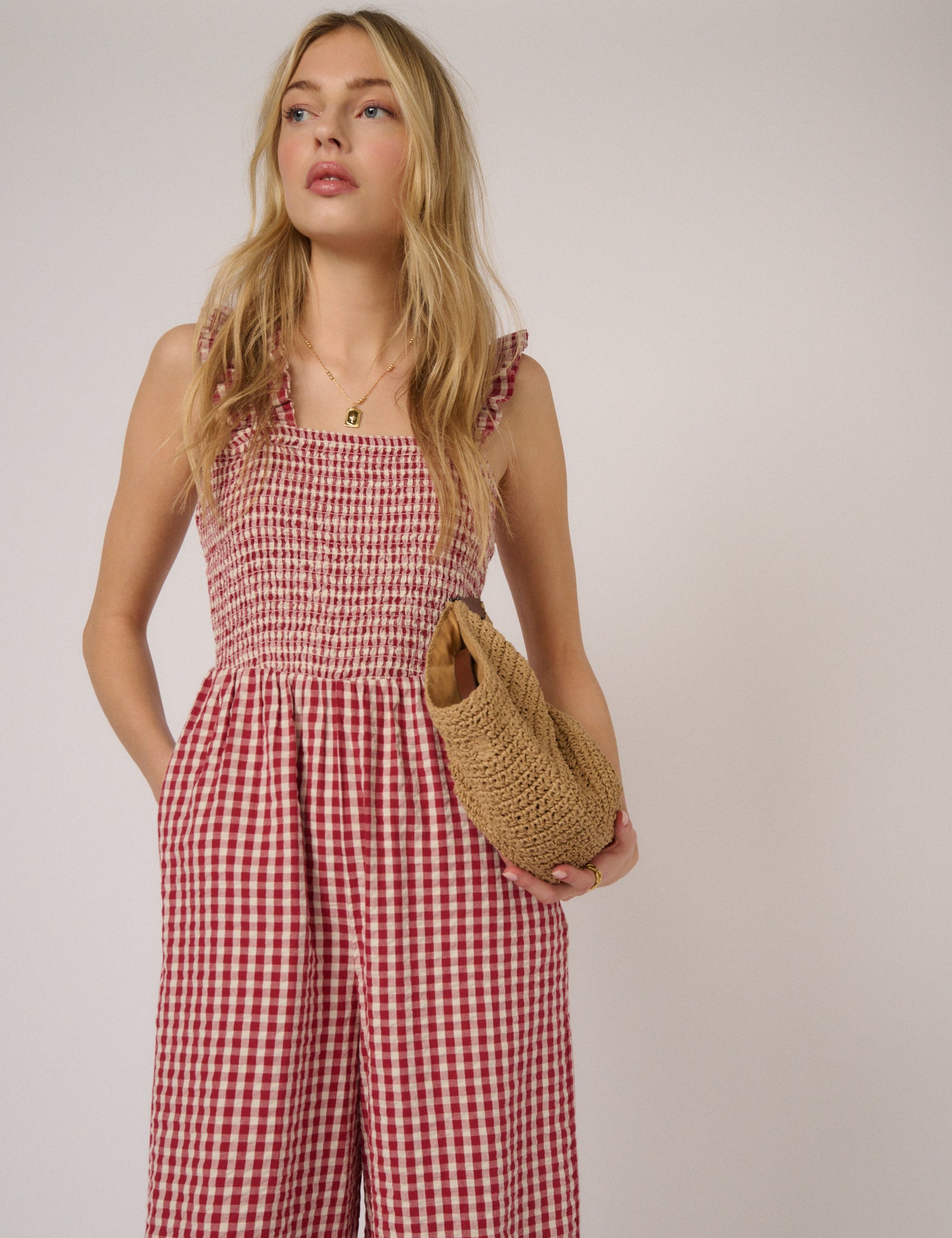 Red Gingham Maya Jumpsuit