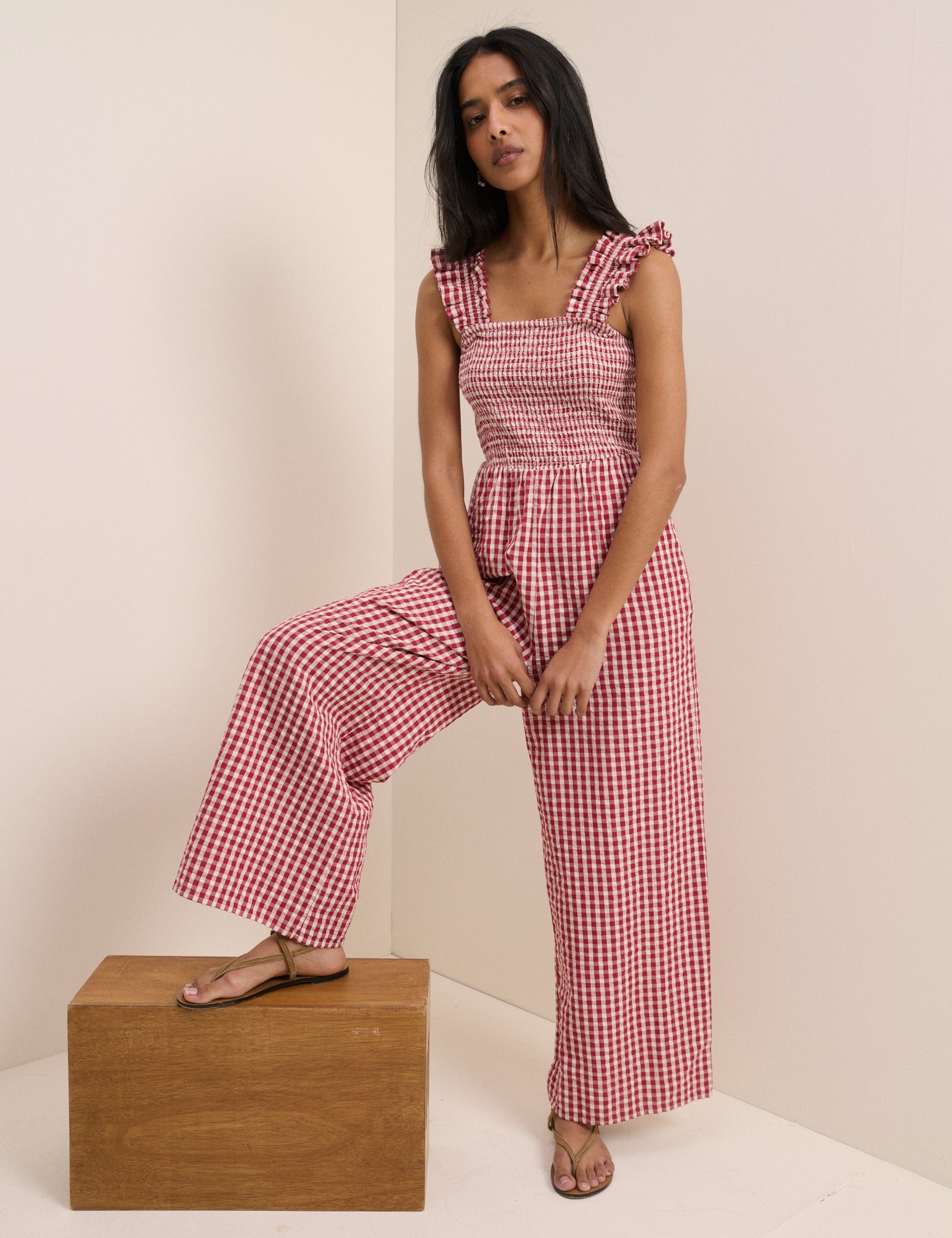 Red Gingham Maya Jumpsuit