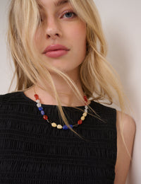 Black Shirred Henley Mini Dress