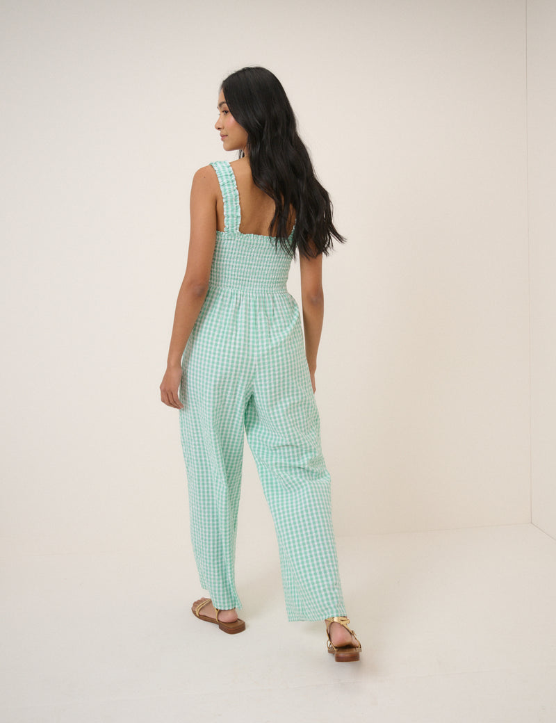 Mint Green Gingham Helena Jumpsuit