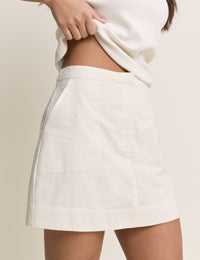 Cream High Waisted Utility Skort