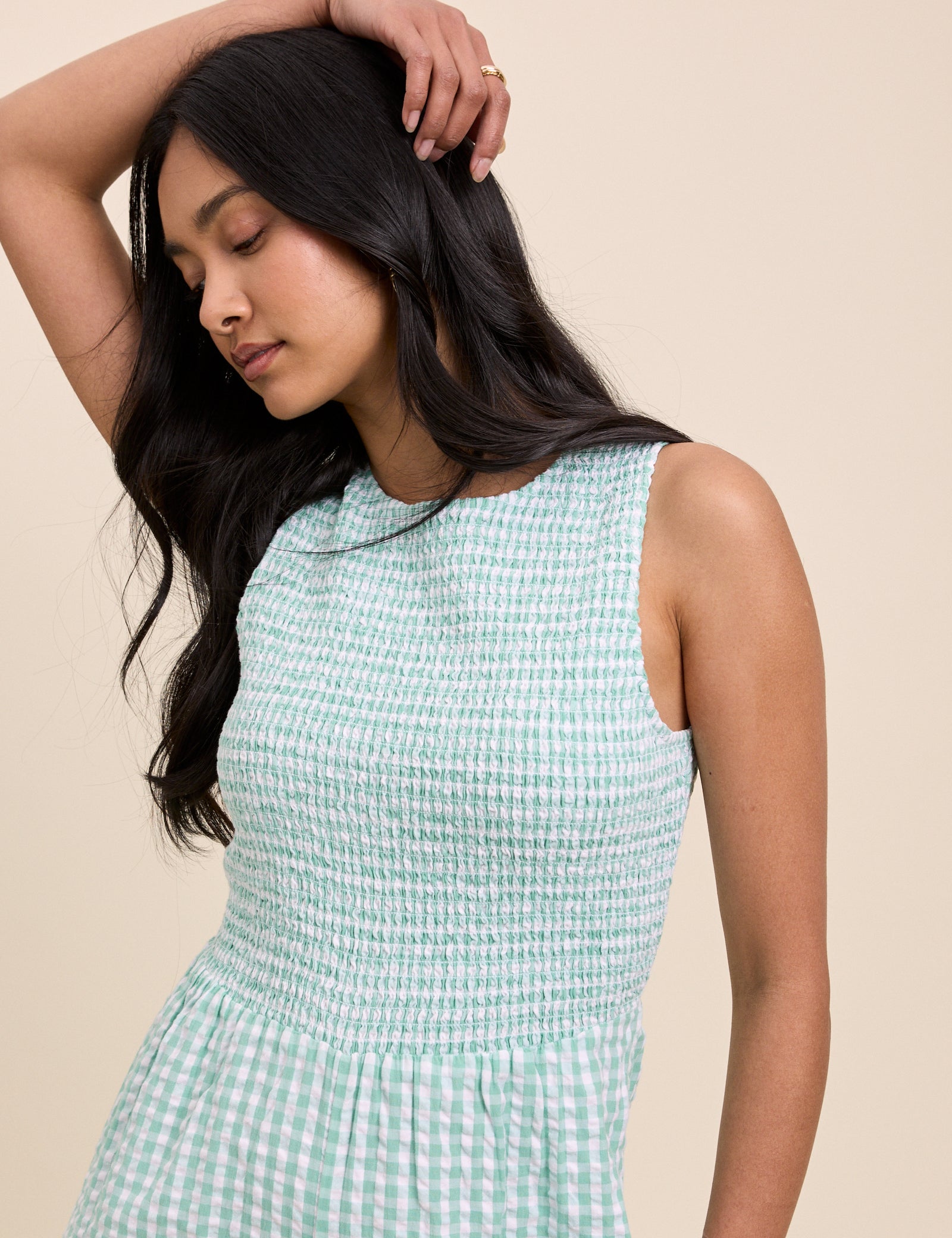 Mint Green Gingham Ruth Jumpsuit
