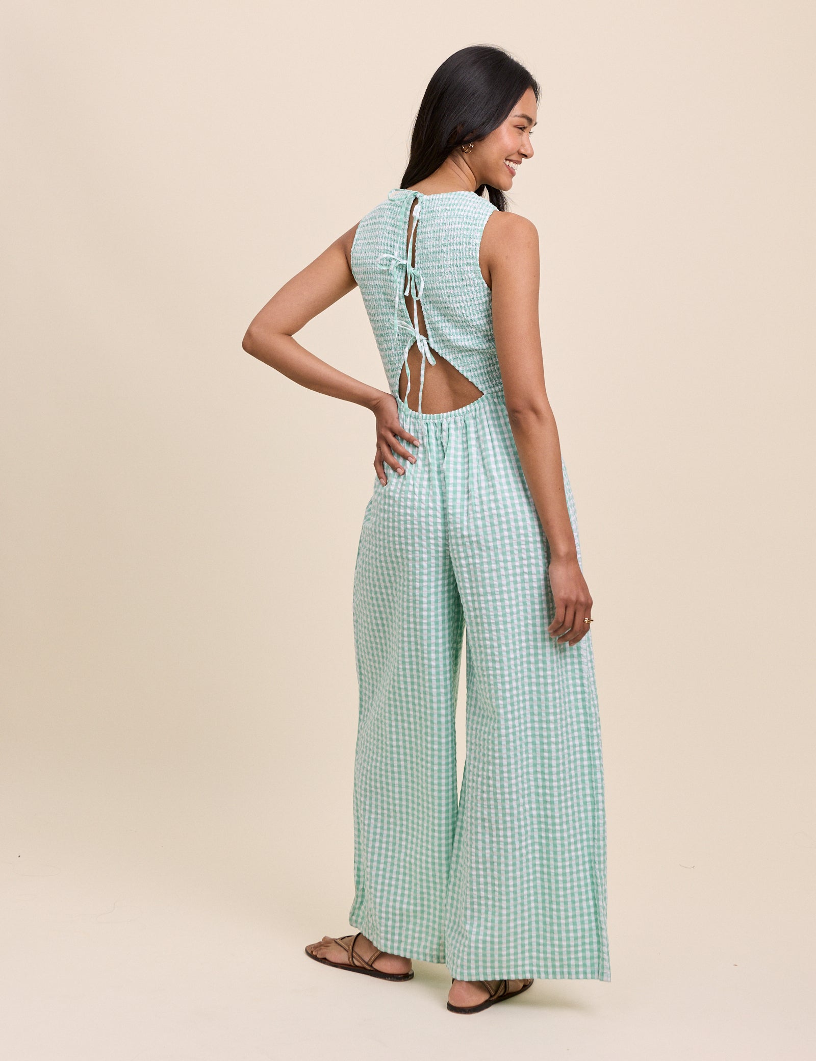 Mint Green Gingham Ruth Jumpsuit