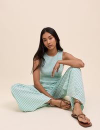 Mint Green Gingham Ruth Jumpsuit