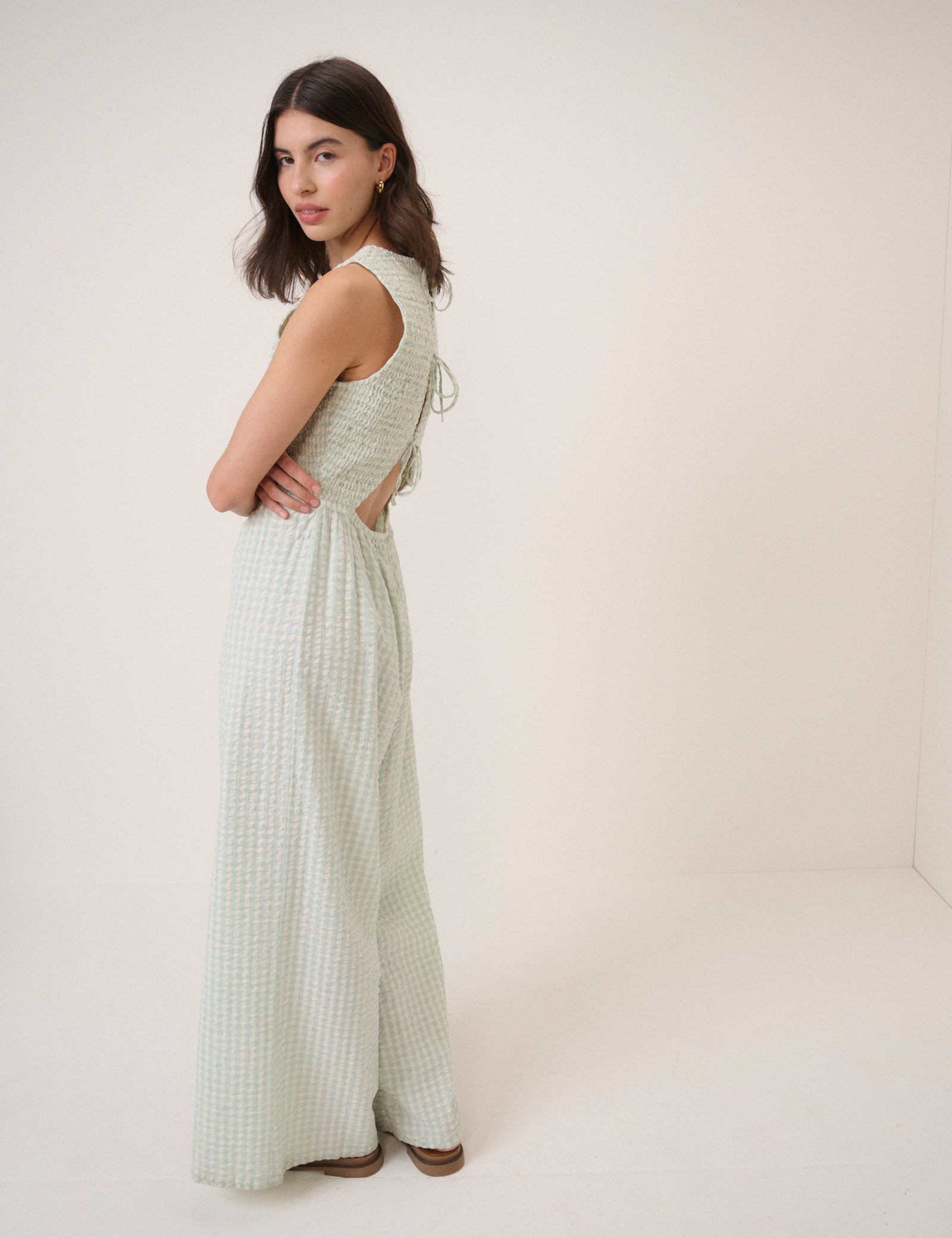 Mint Green Gingham Ruth Jumpsuit