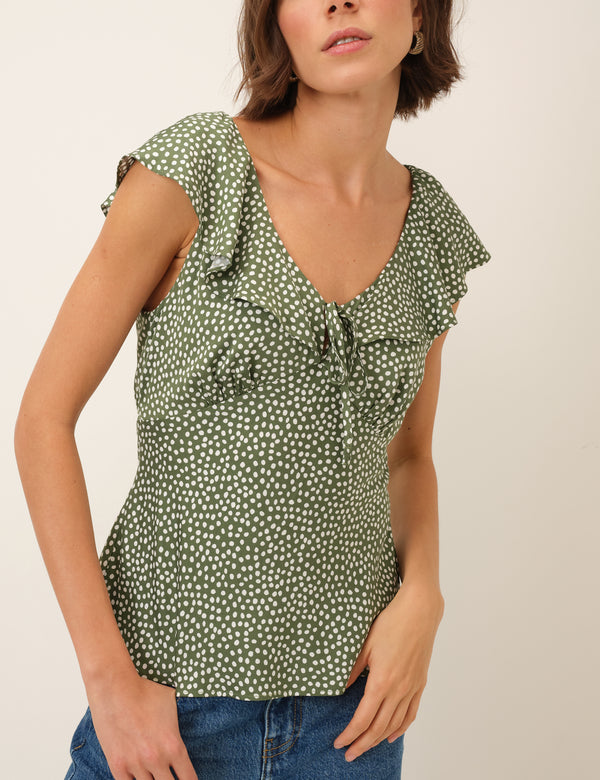 Green Polka Dot Top
