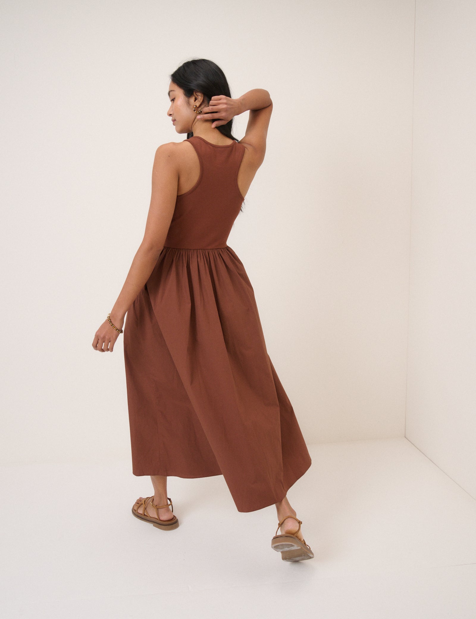 Brown Racer Back Lexie Midi Dress Brown Racer Back Lexie Midi Dress
