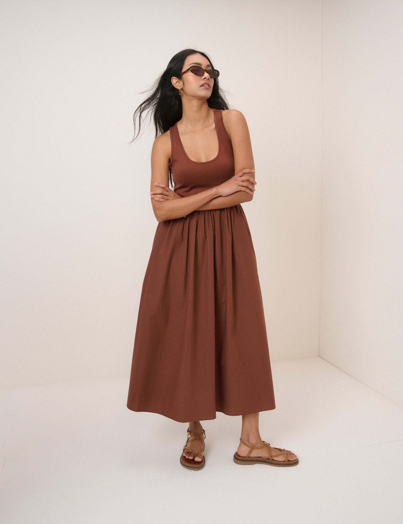 midi racer dress Lexie Midi Dress Scoop Neck Racer Back