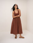 Brown Racer Back Lexie Midi Dress