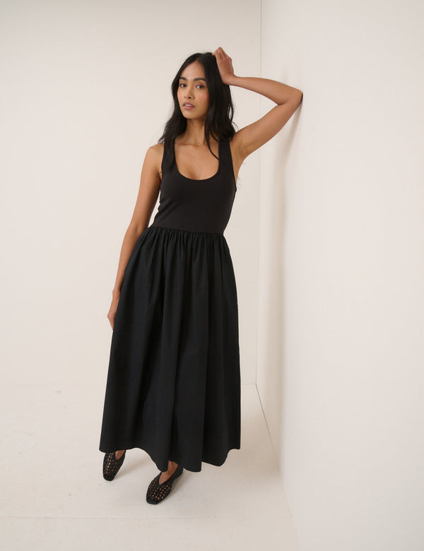 Black Racer Back Lexie Midi Dress