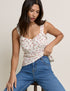 White Ditsy Floral Top