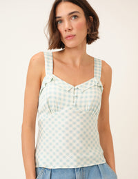 Mint Green Check Top