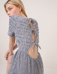 Black Gingham Leah Mini Dress
