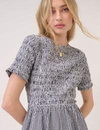 Black Gingham Leah Mini Dress