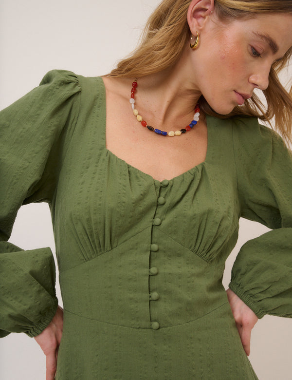 Green Long Sleeve Melody Mini Dress