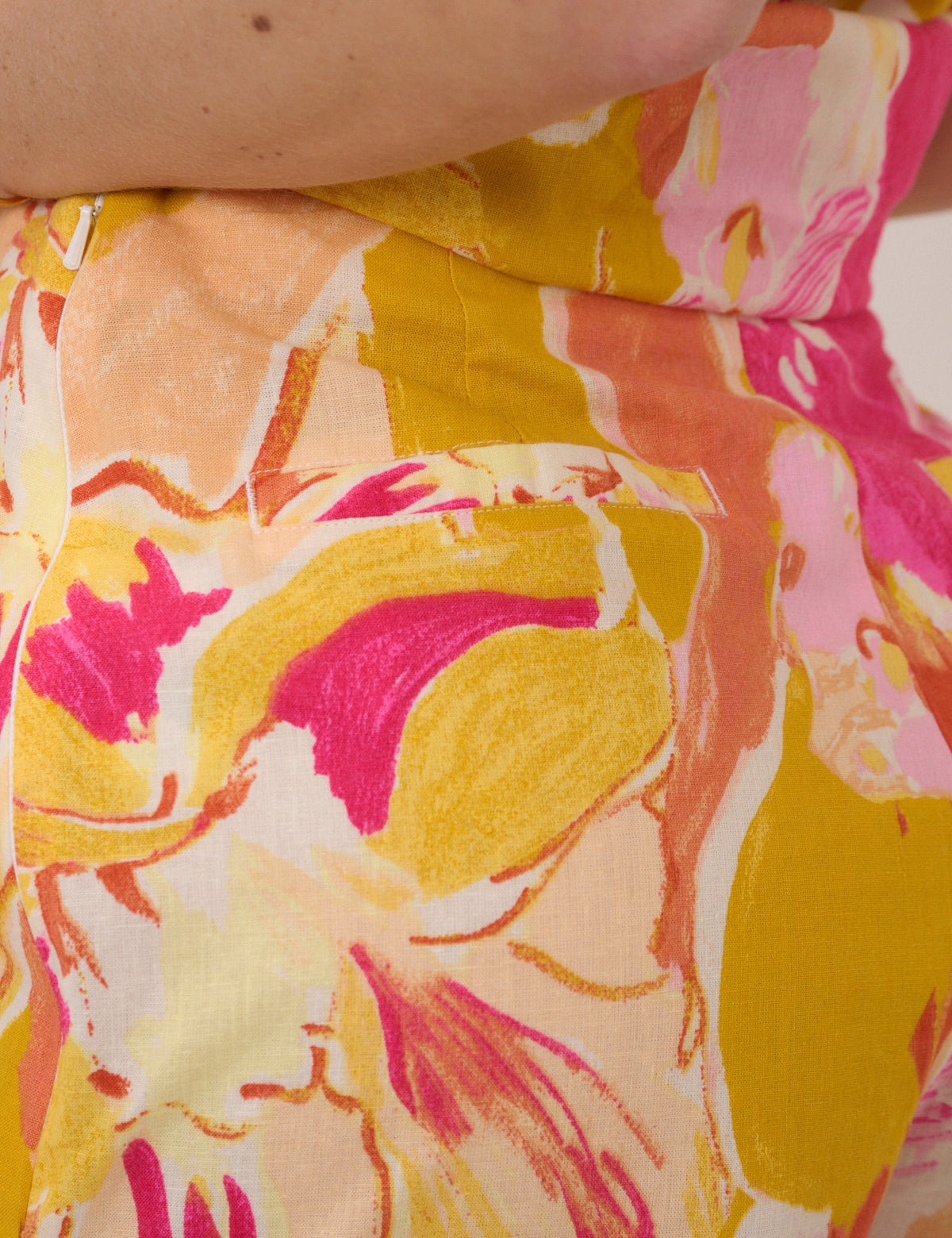 Yellow Floral Connie Mini Shorts