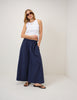 Navy Wide Leg Palazzo Trousers