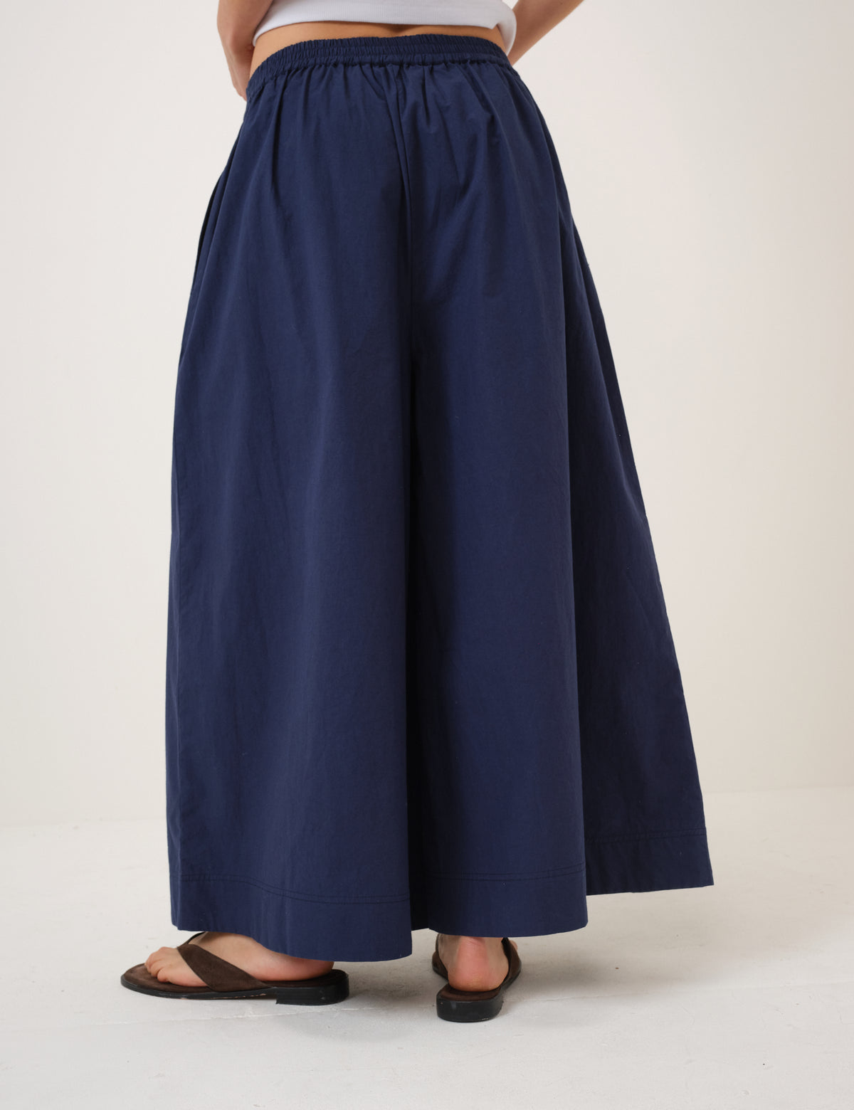 Navy Wide Leg Palazzo Culottes
