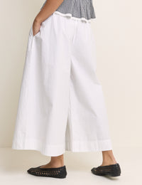 White Wide Leg Palazzo Trousers