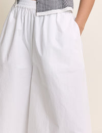White Wide Leg Palazzo Trousers