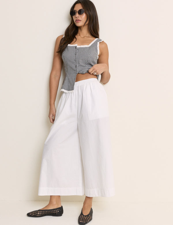White Wide Leg Palazzo Culottes