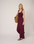 Purple Square Neck Hattie Jersey Jumpsuit
