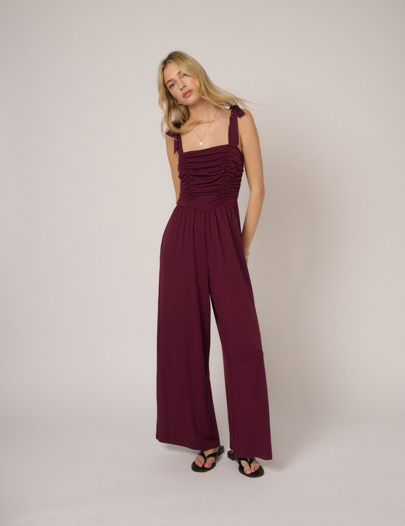Purple Square Neck Hattie Jumpsuit