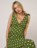 Green Polka Dot Addison Midi Dress