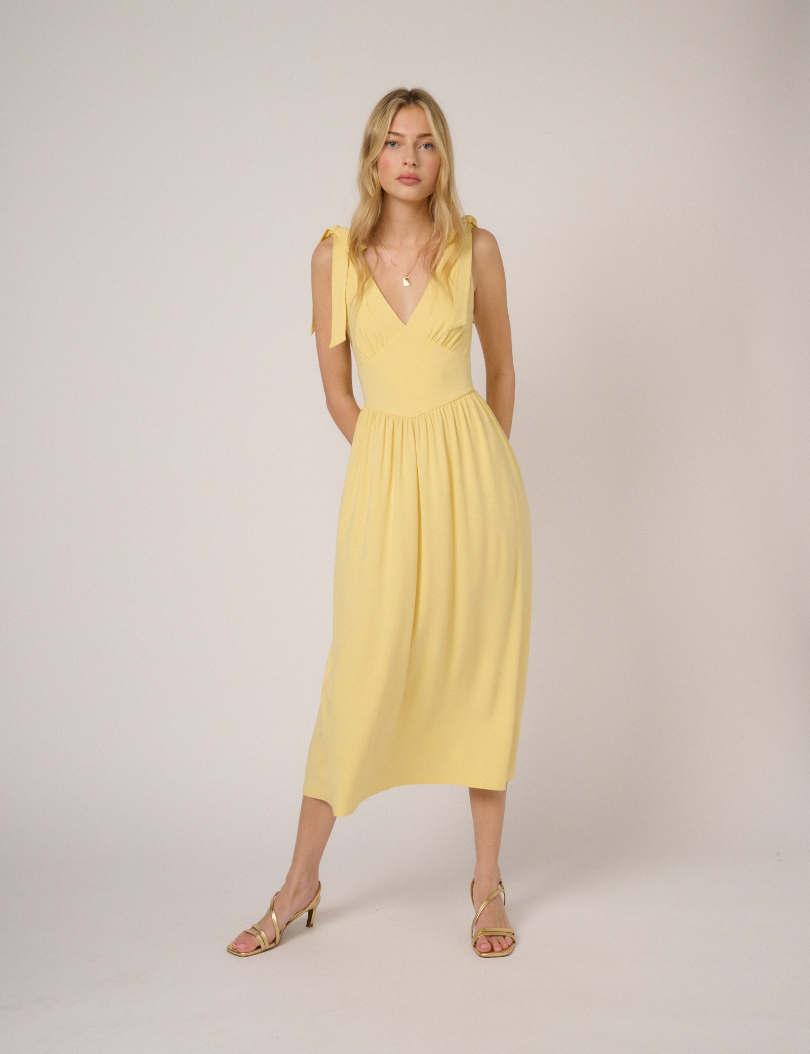 Butter Yellow Addison Jersey Midi Dress Butter Yellow Addison Jersey Midi Dress